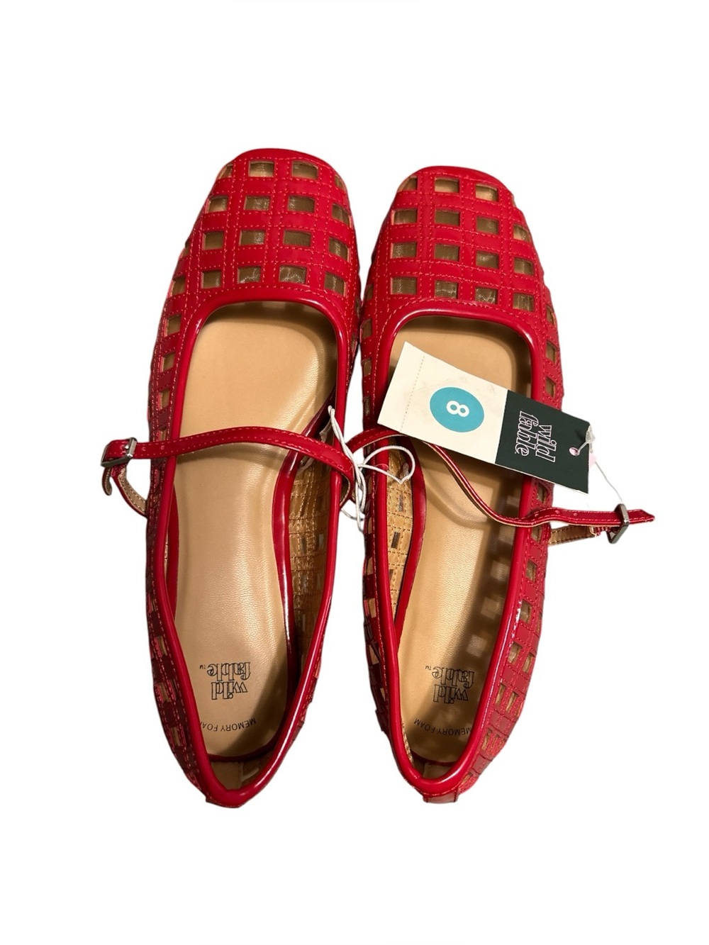 636 Wild Fable Red Cutout Mary Jane Flats variety of Sizes